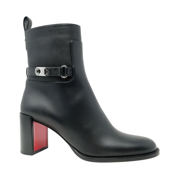 Christian Louboutin Shoes - Christian Louboutin Calfskin Turn-Lock Buckle Red Sole Booties